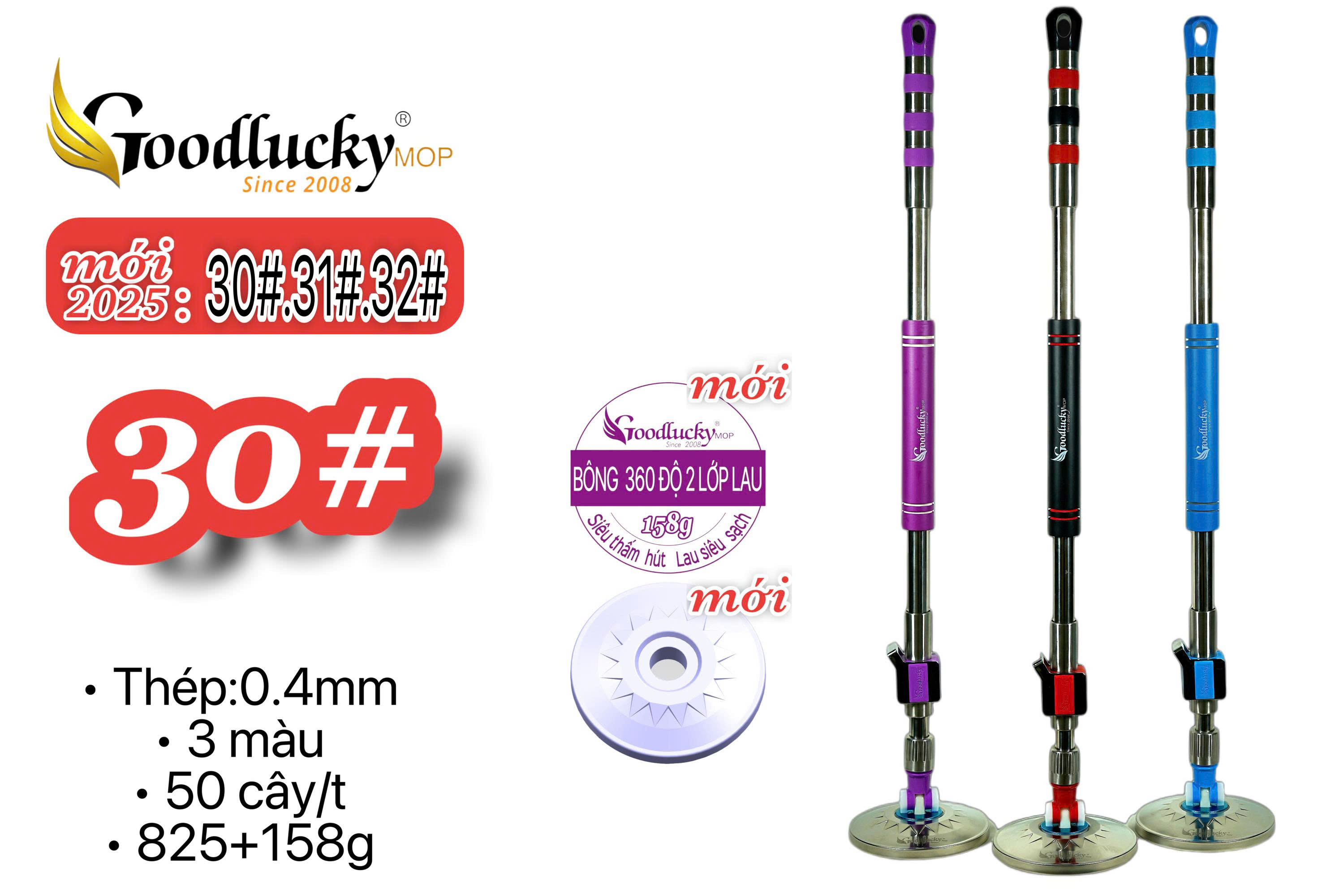CÂY LAU NHÀ 360 độ GOOD LUCKY- MÃ #30