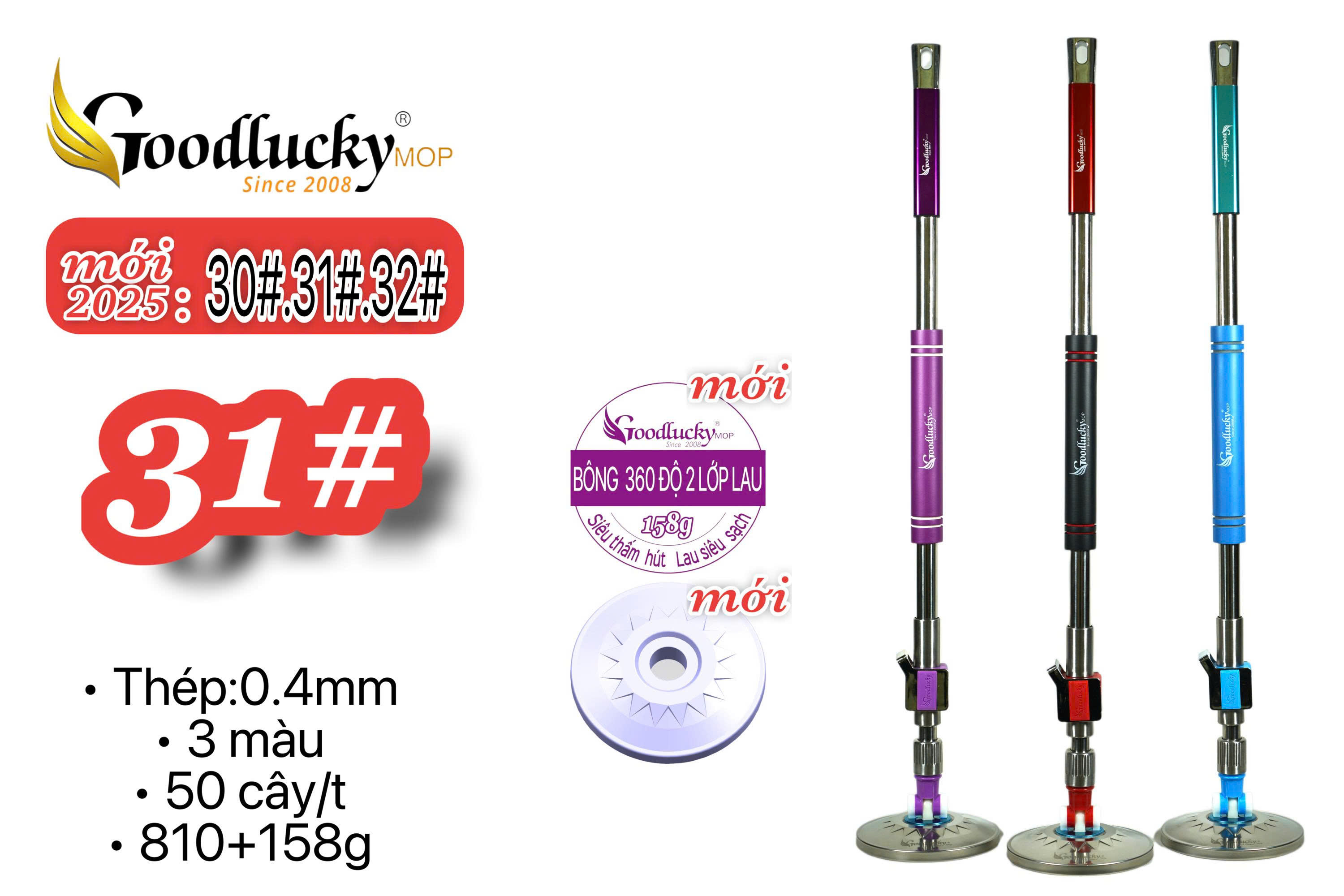 CÂY LAU NHÀ 360 độ GOOD LUCKY- MÃ #31